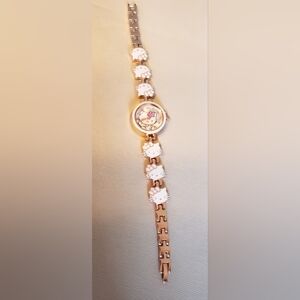 Cute Hello Kitty Rose Gold Bracelet Watch w/ Charm Faces - Sanrio Kawaii